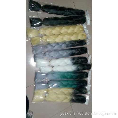 24 Inch Synthetic Hair Yaki Ombre Braiding Pre Stretched Expression Jumbo Braid Crochet Braids Hair